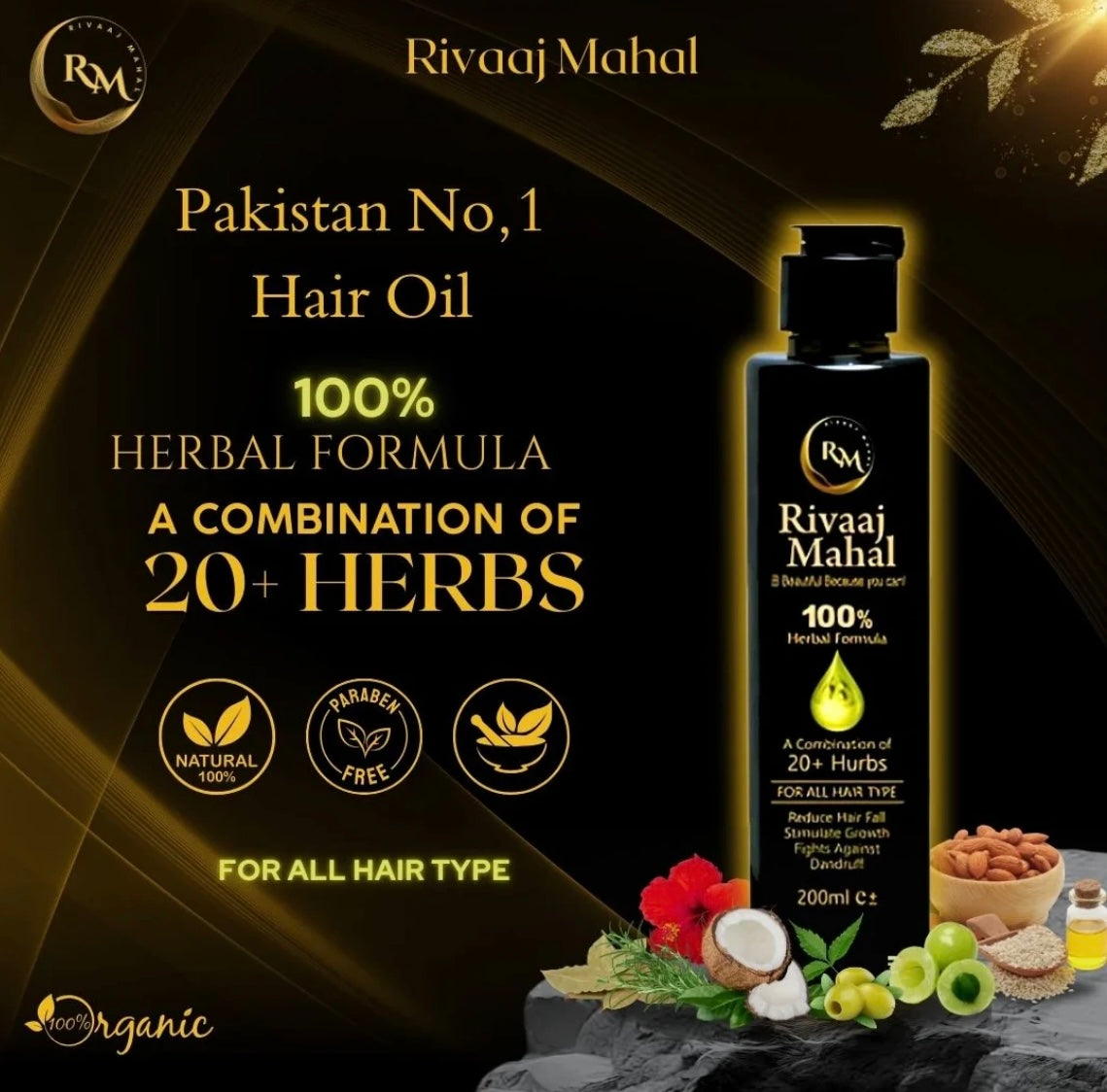 •Rivaaj Hair Oil Hair food Organic Hair problem Solution•