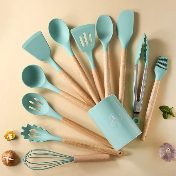 12 Pcs Silicone Cooking Utensils Kitchen Utensil Set