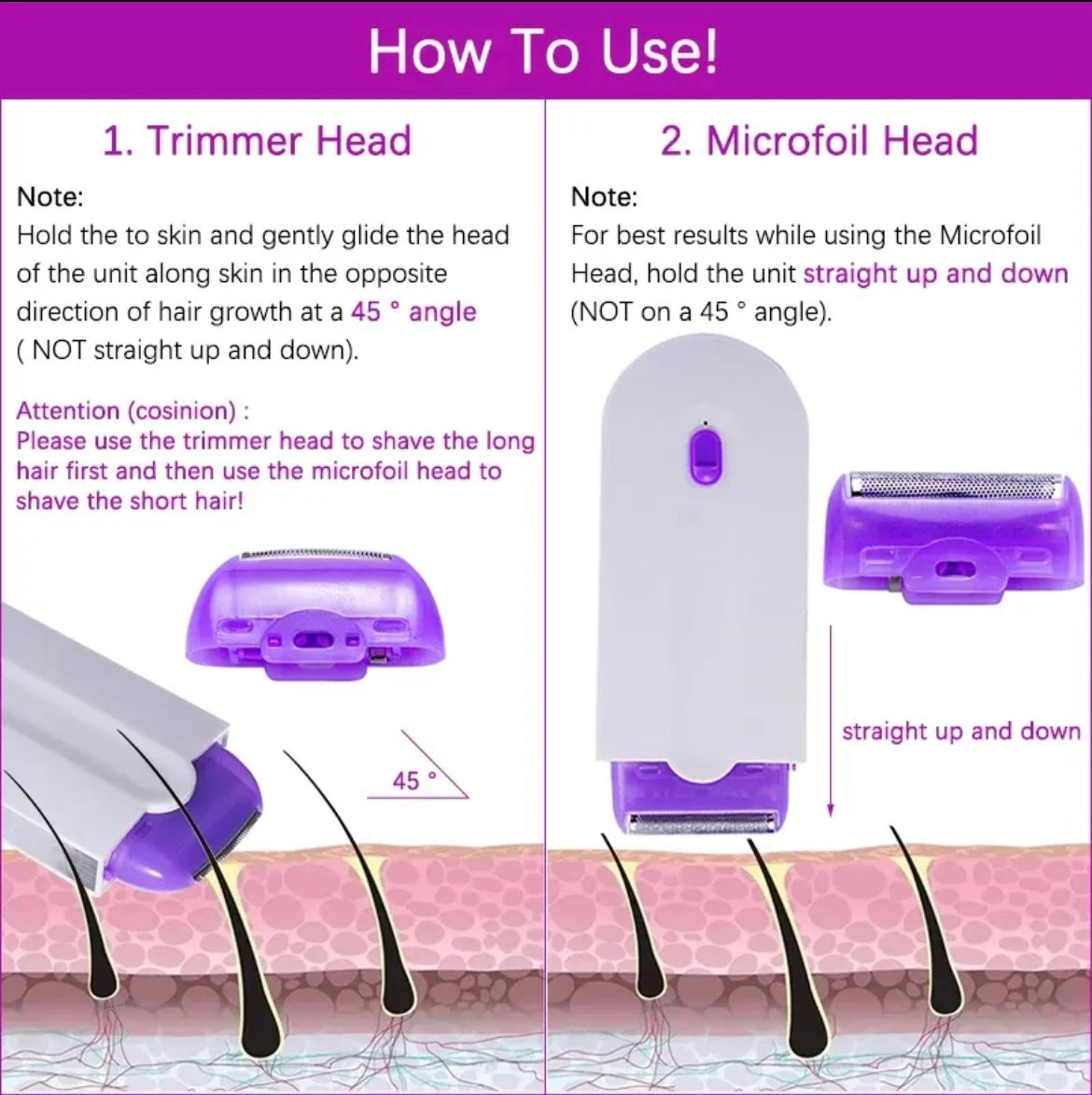 Hair Remover - Hair Eraser for Girls - Hair Remover Machine for Women - Face & Body Hair Remover Eraser for Girls - Hair Remover Machine for Men - Yes Finishing Touch Laser Hair Remover Instant Pain Free Removal machine