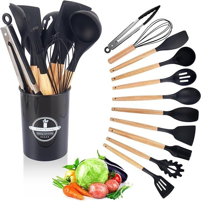 12 Pcs Silicone Cooking Utensils Kitchen Utensil Set