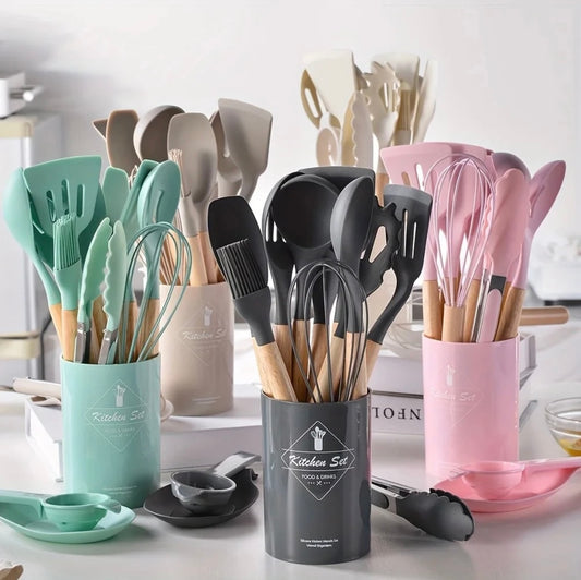 12 Pcs Silicone Cooking Utensils Kitchen Utensil Set